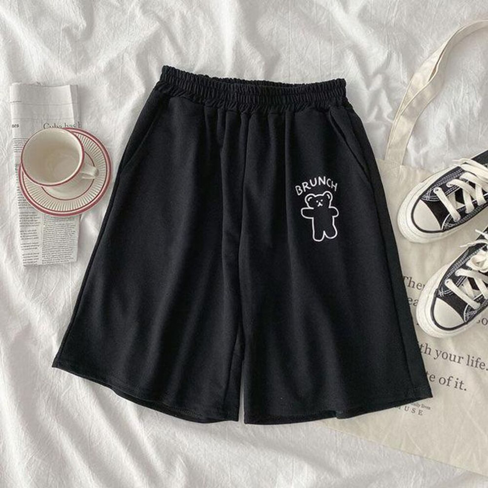 (black, XXL) Women's Shorts Loose Pants Sleepwear Lounge Wear Fashion Summer Sleep Bottoms