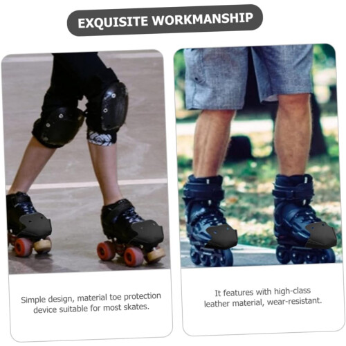 2Pcs Verschleißfeste Leder Skates Toecaps Tragbare Toe Covers 2