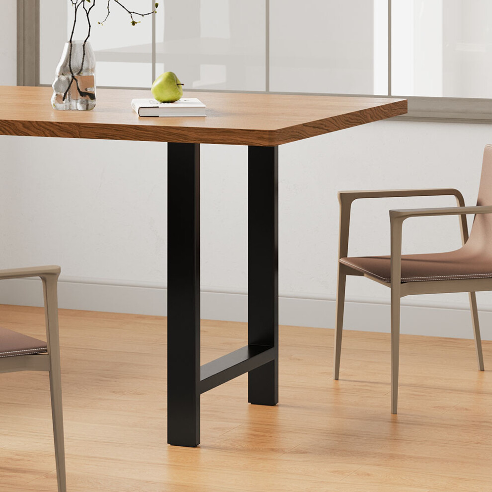 71cm/27.95 inch 2Pcs Black H-shaped Anti-Slip Metal Table Legs Furniture Replacement Legs