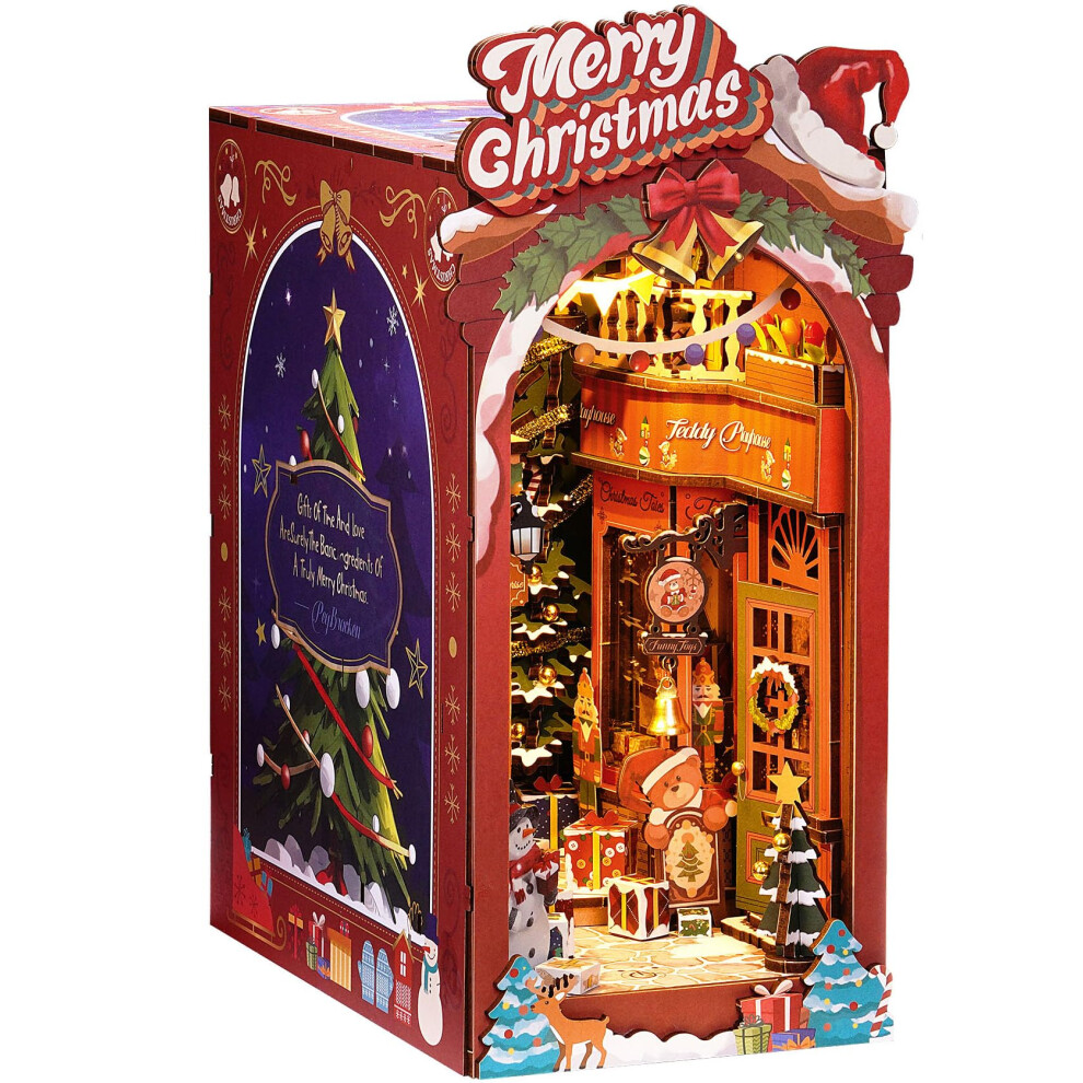 Robotime Booknook Mini House 3D Puzzle Bookshelf Gift Christmas Street-image-OPC-PGKB69S-NEW