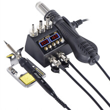 (EU Plug) 2 in 1 750W 220V/110V Soldering Station Hot Air Gun Heater LCD Digital Display Soldering Iron Welding Rework Station