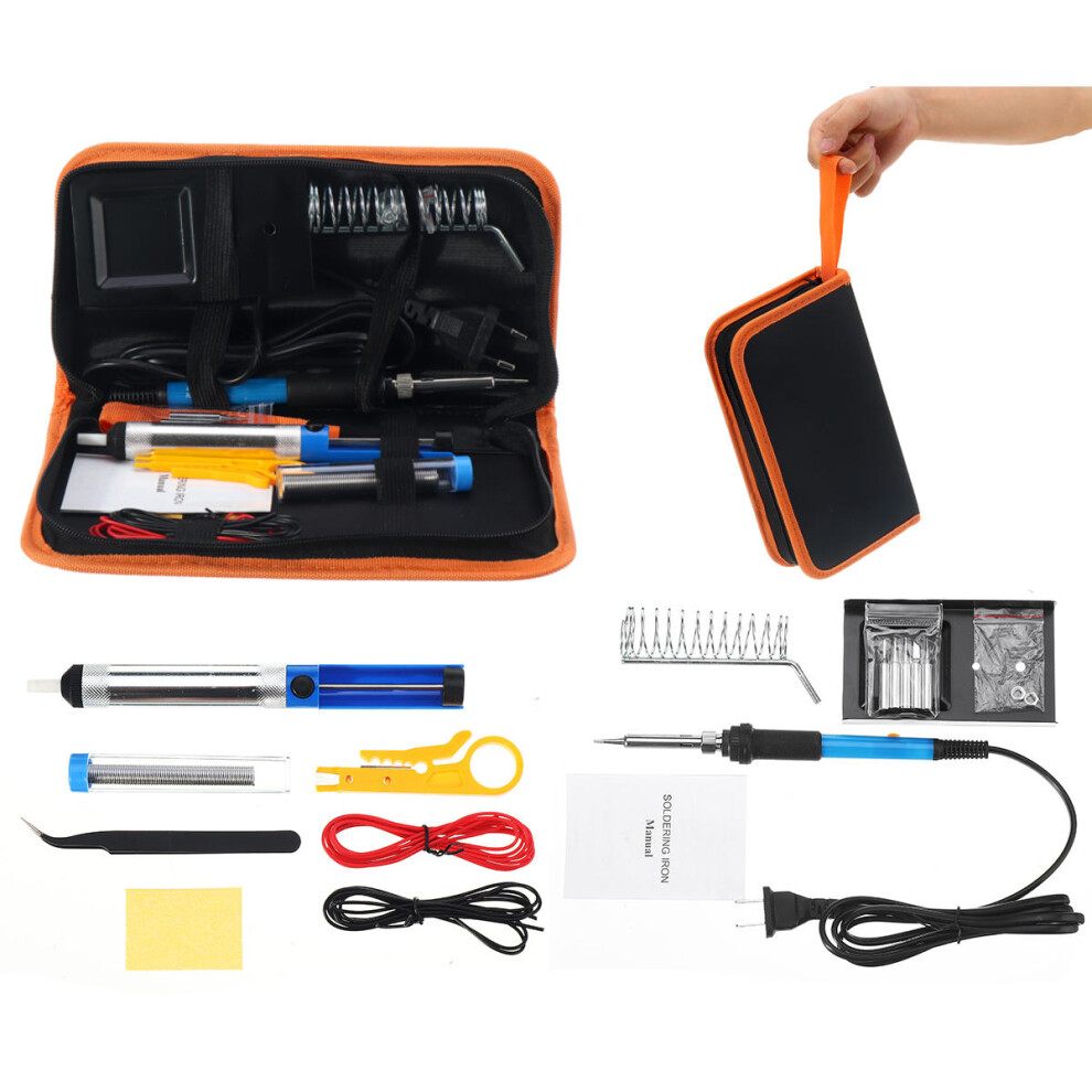 (US Plug) 110V/220V 60W Electric Solder Iron Adjustable Temperature Welding Soldering Iron Tool Kit