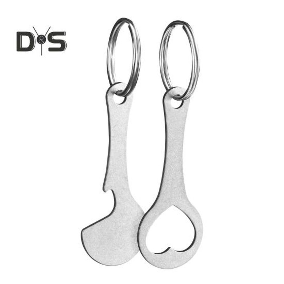 (as the picture, I) Shopping Hand Stainless Steel Key Ring Handheld Shopping Cart Token Metal Convenient Keychain Accessory