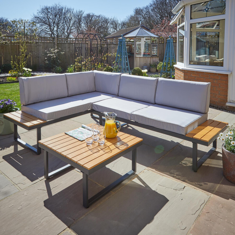 Modular Garden Furniture Sofa & Matching Coffee Table Set Outdoor