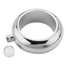 (Silver) Wine Bottle Wine Pot Bangle Flagon Bracelet Hip Flask Stainless Mirror Whiskey Drinkware Funnel