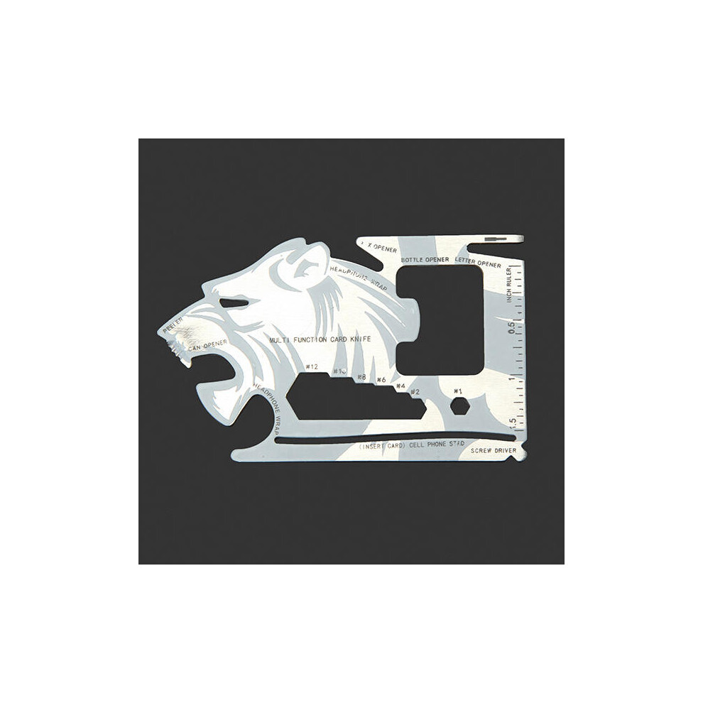 Tiger-shape 18 Tools in 1 Pocket Tool Multifunctional Card Survival Tools