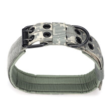 (ACU) Tactical Military Adjustable Dog Training Collar Nylon Leash w/Metal Buckle
