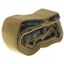 (Brown) EDC 3-point Strap Three Point Tactical Sling Multi-function Adjustable String Clip Airsoft Strap