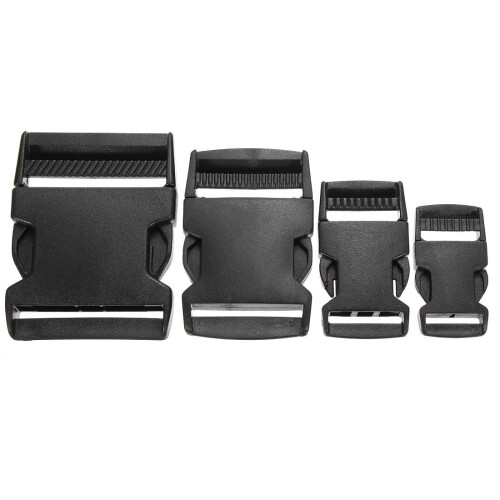 (25mm) Plastic Webbing Strap Side Release Buckle Black 1