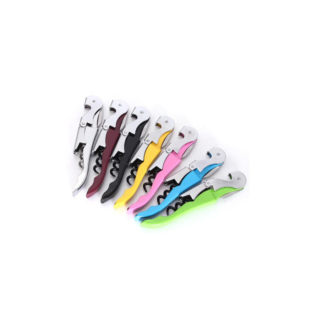 (Black) Multifunctional Stainless Corkscrew Wine Beer Bottle Opener