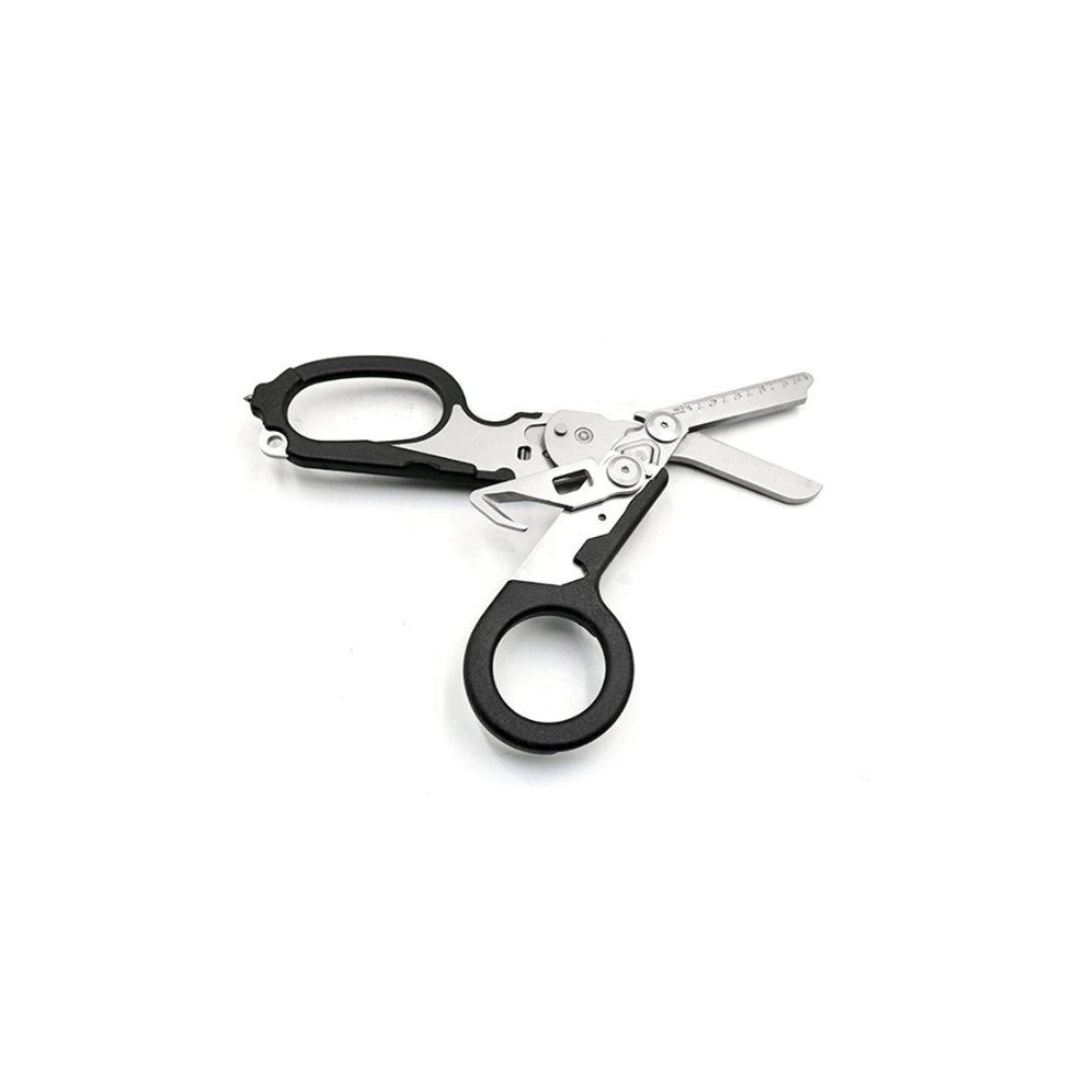 (Shear) 6 in 1 Multifunction Emergency Response Shears with Strap Cutter and Glass Black with MOLLE Compatible Holster