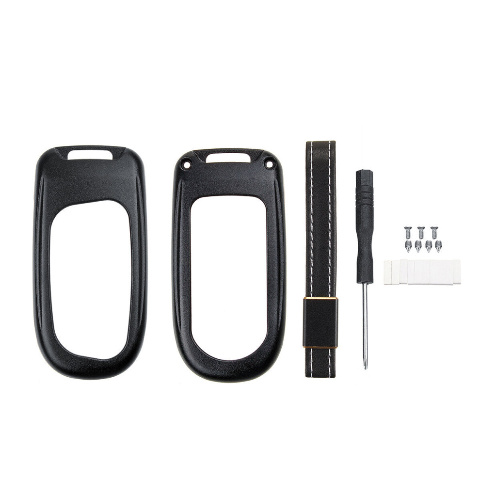 (Black) Aluminum Alloy Remote Key Cover Fob Case Shell For Dodge Jeep Grand Chrysler