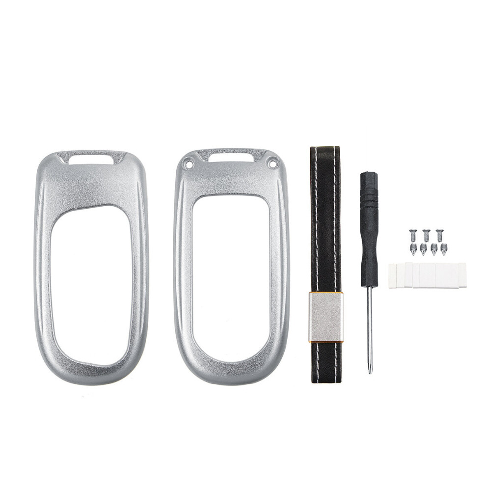 (Silver) Aluminum Alloy Remote Key Cover Fob Case Shell For Dodge Jeep Grand Chrysler Silver 9078193513219