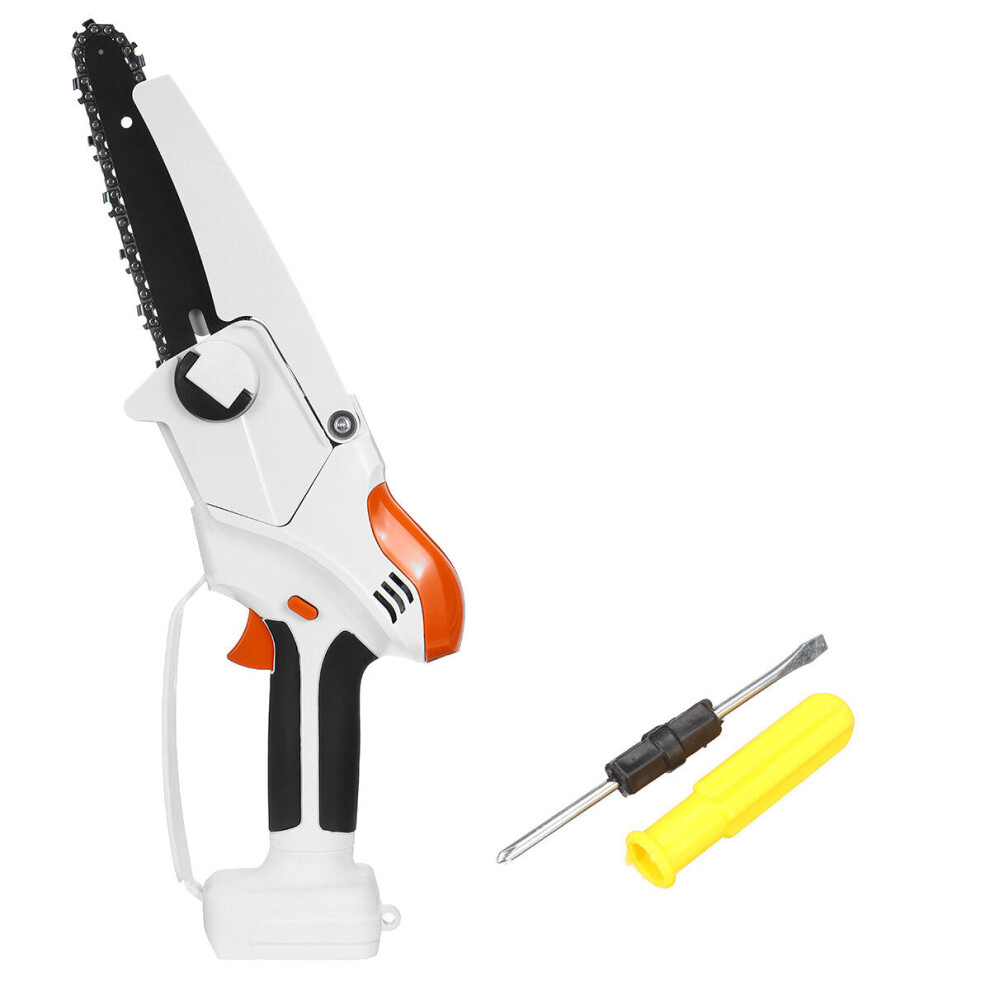 (Without Battery) 98Vf 6Inch Cordless Electric Chain Saw Rechargeable Wood Cutter Woodworking Tool 9078193477337