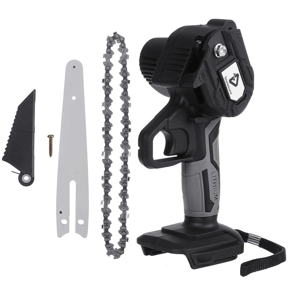(Grey) 6 Inch Cordless Electric Chain Saw Chainsaw 3000W Mini Woodworking Wood Cutter One-Hand Saws