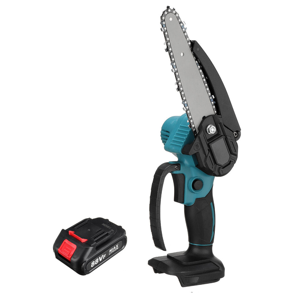 (Blue, Without Battery) 88VF 4000RPM 6" Cordless Electric Chainsaw Wood Cutter Saw For Makita 18V Battery