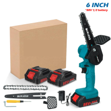 (with 1 Battery) 6" 3000W 88VF Cordless Electric Chainsaw Handheld Saw Wood Cutter +2 Battery