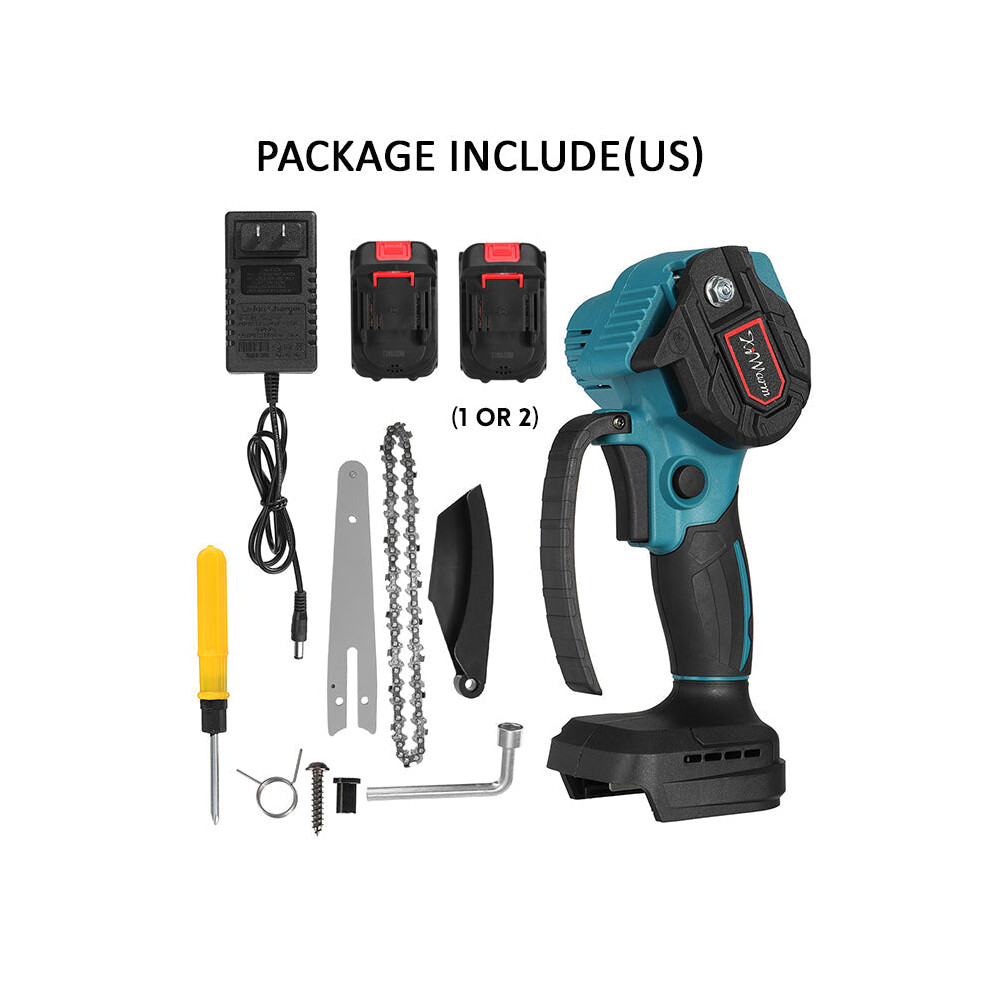 (One Battery, Us Plug) 6 Inch 88Vf Portable Electric Pruning Chain Saw Small Woodworking Chainsaw 9078193477870