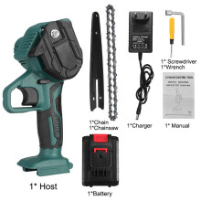 (One Battery) 6 Inch 6000mAh Cordless Electric Pruning Saw Tool For Wood Cutting Spliting