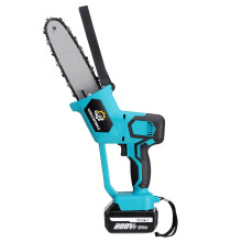 (One Battery, EU Plug) 8 Inch Cordless Electric Chainsaws One-Hand Saw Chain Saw Woodworking Tool