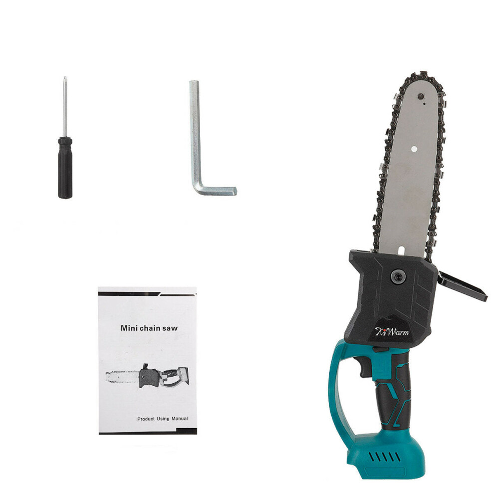 (Blue) 10 Inch Portable Electric Saw Pruning Chain Saw Rechargeable Woodworking Power Tools Wood Cutter