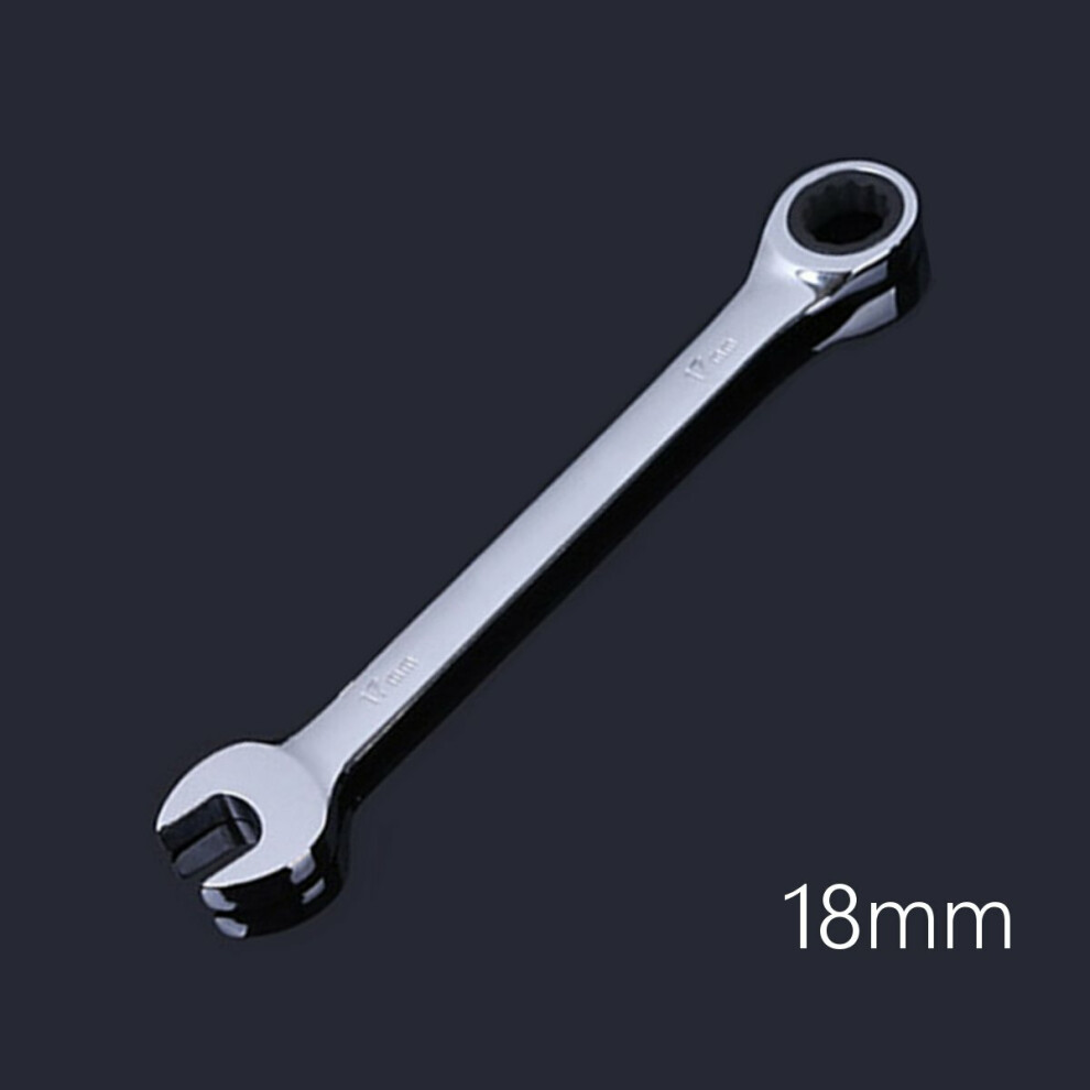 (18mm) 8-32mm Steel Silver Metric Spanner Open End Wrench Ratchet Ring Mechanic Tool