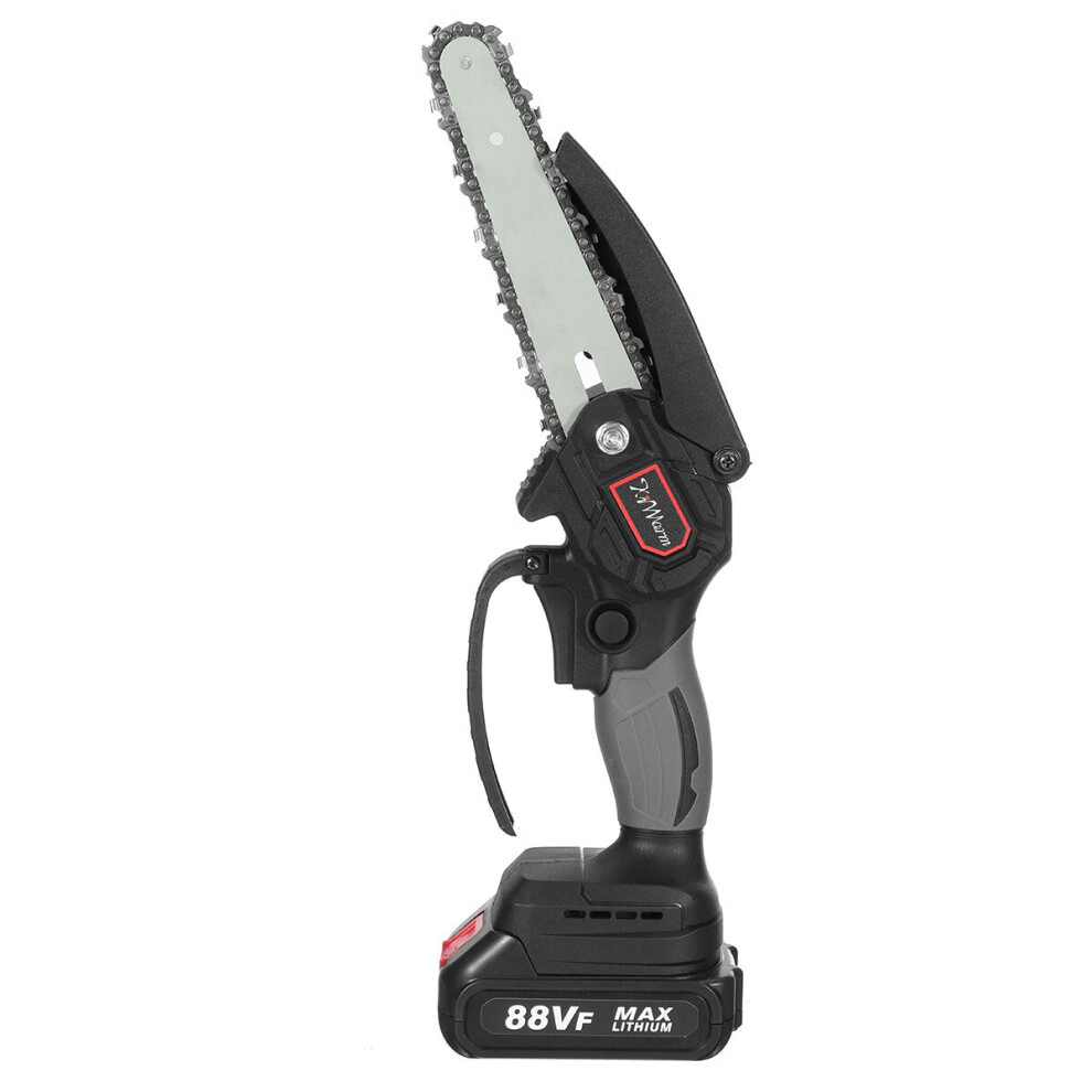 (One Battery, Eu Plug) 6 Inch 88Vf Portable Electric Pruning Chain Saw Rechargeable Small Woodworking Chainsaw 9078193477900
