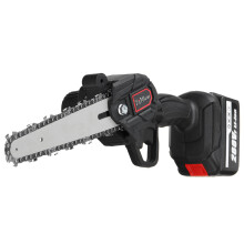 (Two Batteries, EU Plug) 6 Inch Portable Electric Pruning Chain Saw Rechargeable Small Woodworking Wood Cutter
