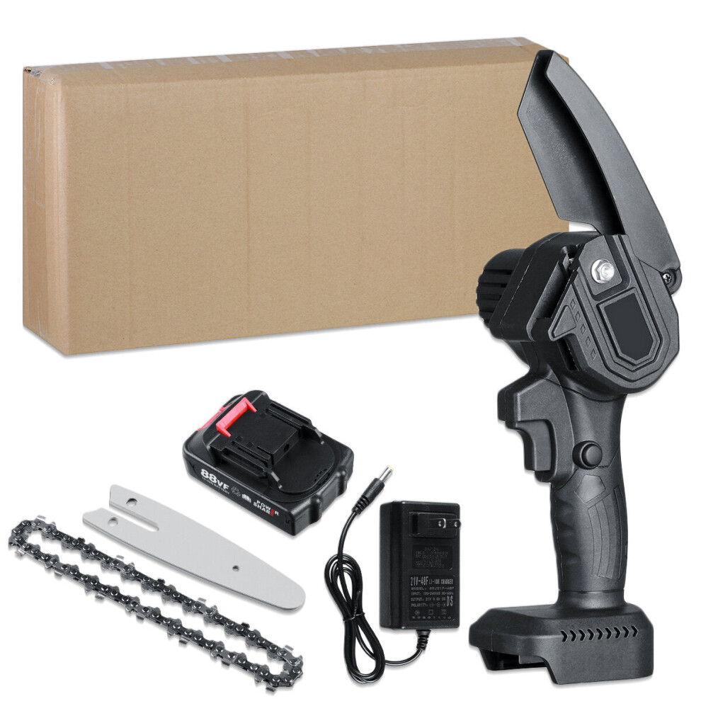 (One Battery) 21V Cordless Electric Chainsaw Chain Saw Handheld Garden Wood Cutting Tool With Battery 9078193478709