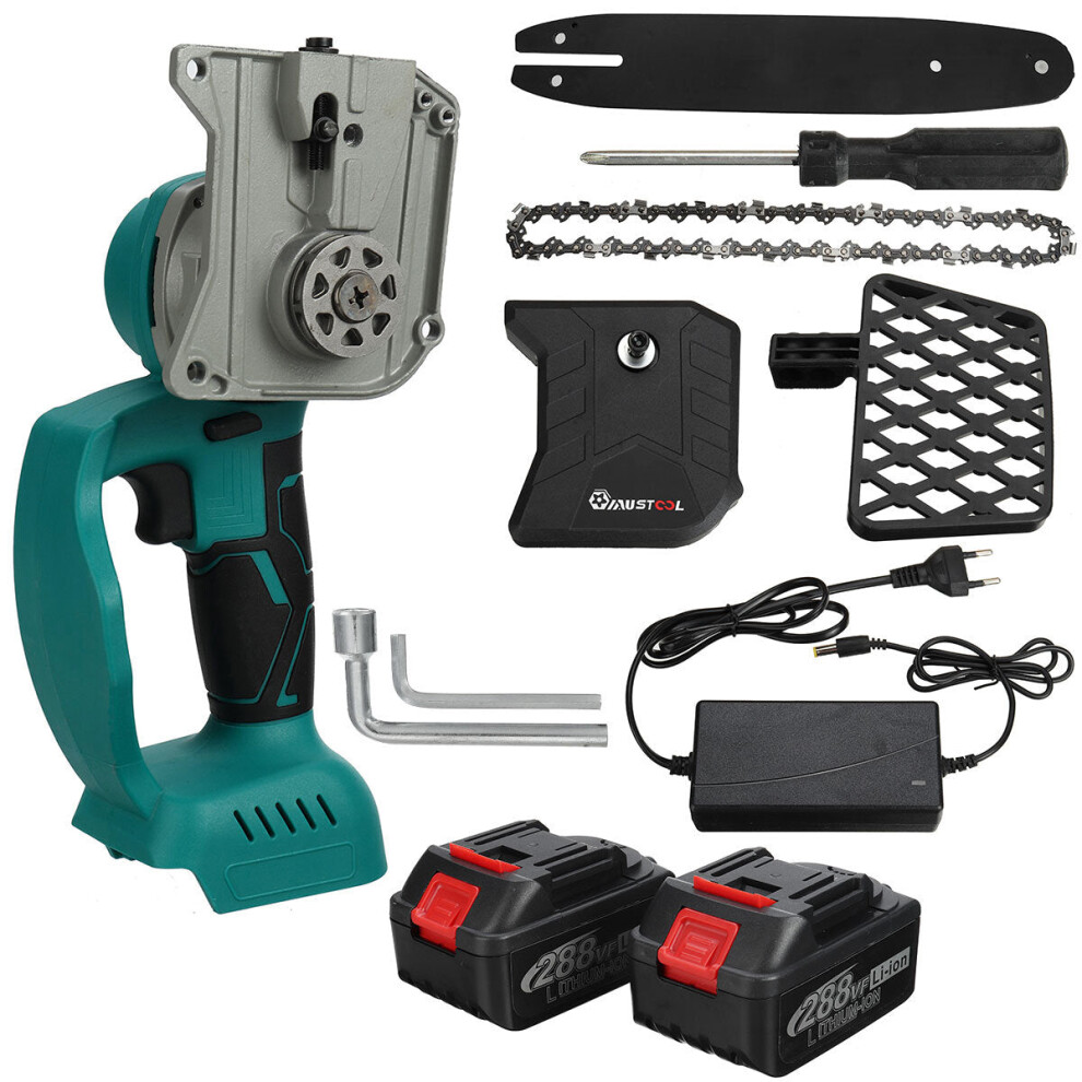 (Light Blue, 8inches) 1500W 10000rpm 8"/10" ELectric Saw Chainsaw Wood Cutting Tool Brushless Motor for 18V/21V Battery