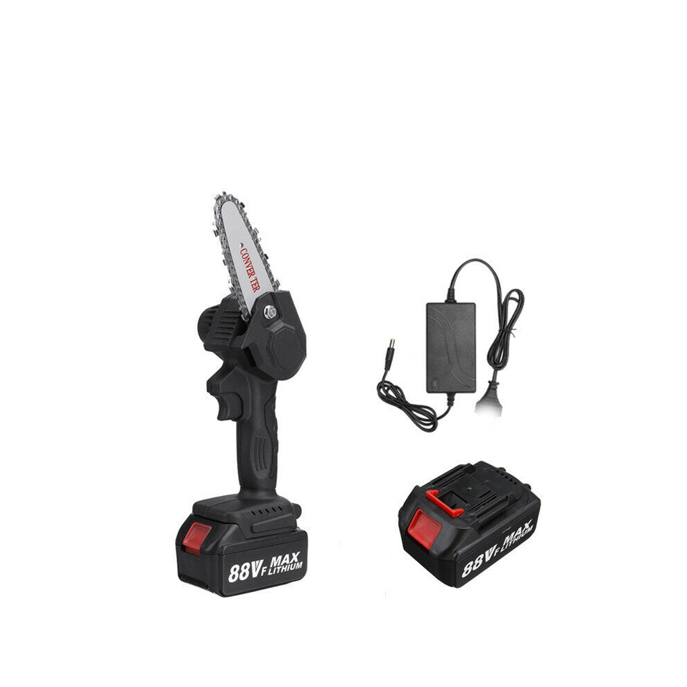 (Two Batteries) 4 Inch 15000Mah Mini Electric Chain Saw Pruning Chainsaw Cordless Garden Tree Logging Trimming Saw 9078193473353