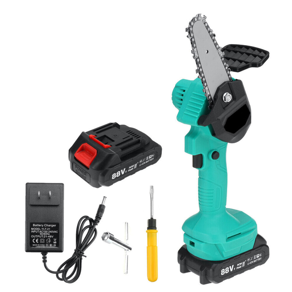 (US Plug) 4in 1200W Electric Chain Saw Handheld Logging Saw With 2pcs 7500mah Battery