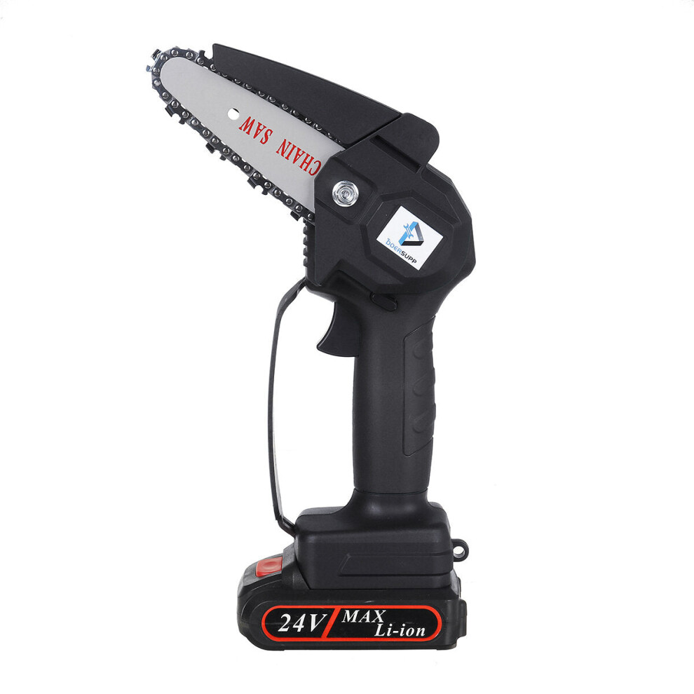 (Black, One Battery) 1000W 4 Inch Cordless Electric Chain Saw Wood Mini Cutter One-Hand Saw Woodworking Tool 9078193479133