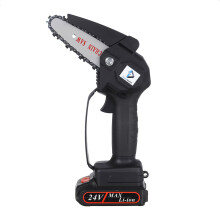(Black, Without Battery) 1000W 4 Inch Cordless Electric Chain Saw Wood Mini Cutter One-Hand Saw Woodworking Tool