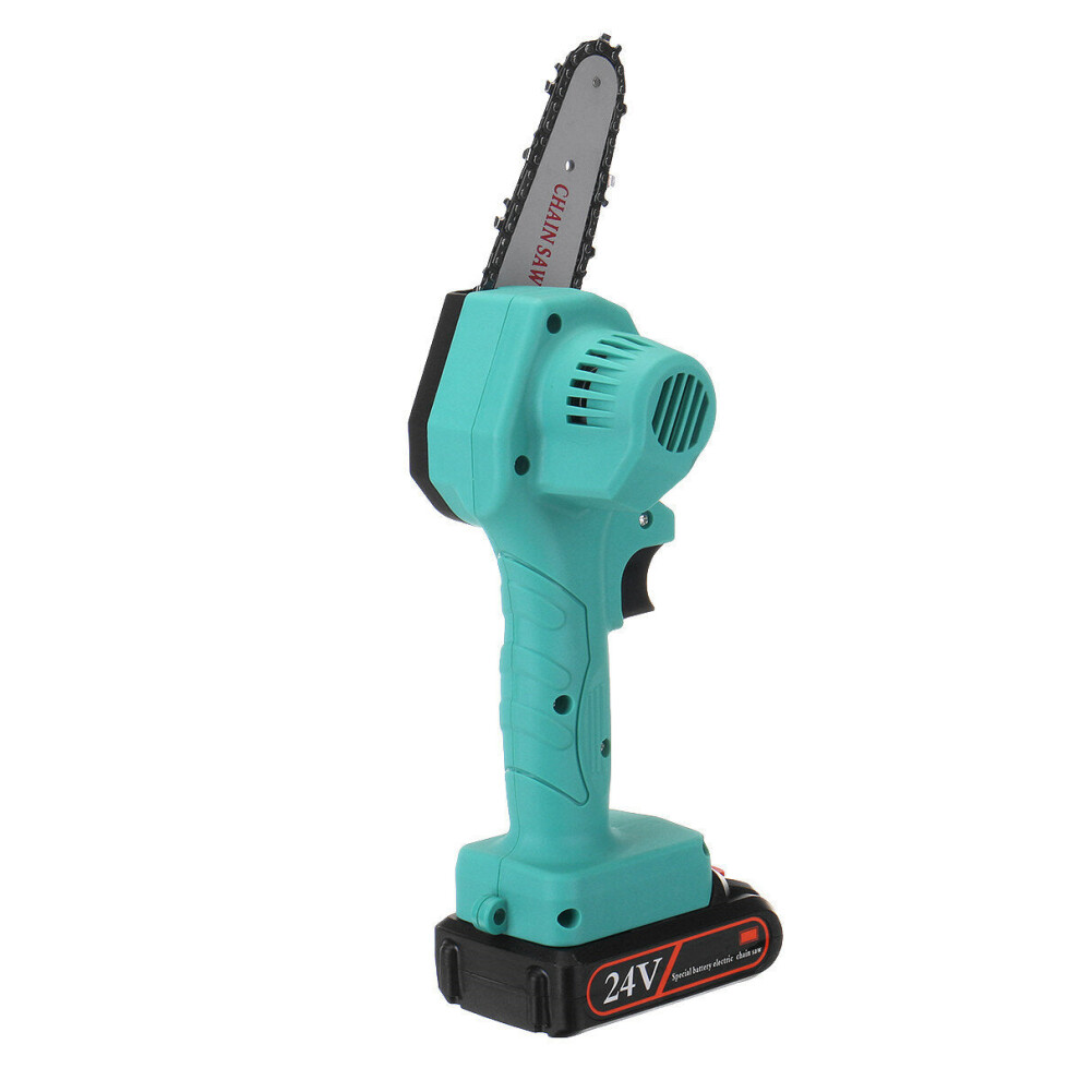 (Two Batteries, EU Plug) 21V Rechargeable Portable Electric Saws Household Woodworking Chainsaw
