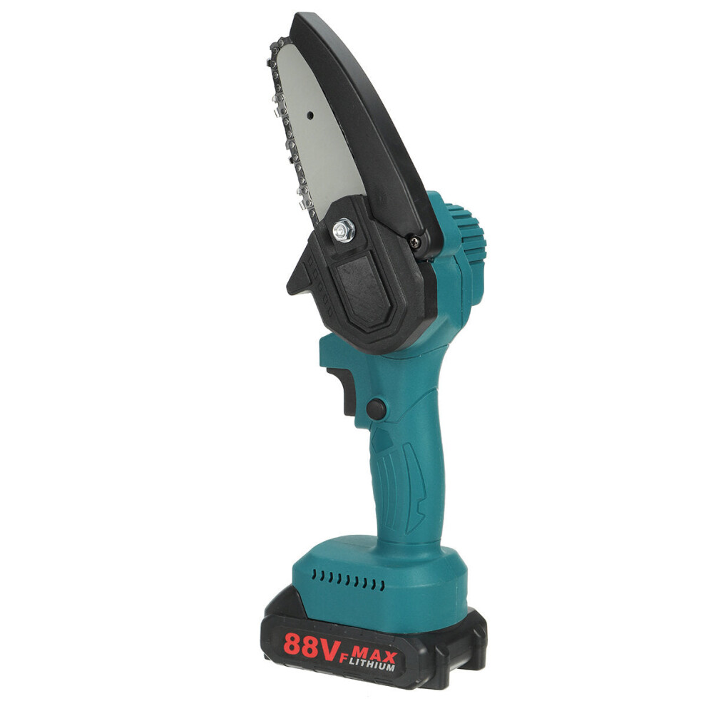 (Two Batteries, US Plug) 4Inch 300W 1200mah Electric Chain Saw Pruning ChainSaw Cordless Woodworking Cutter Tool