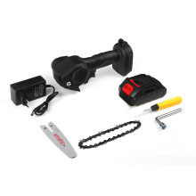 (One Battery, EU Plug) 550W 4 Inch Cordless Mini Electric Chainsaw Portable Rechargeable Woodworking Saw