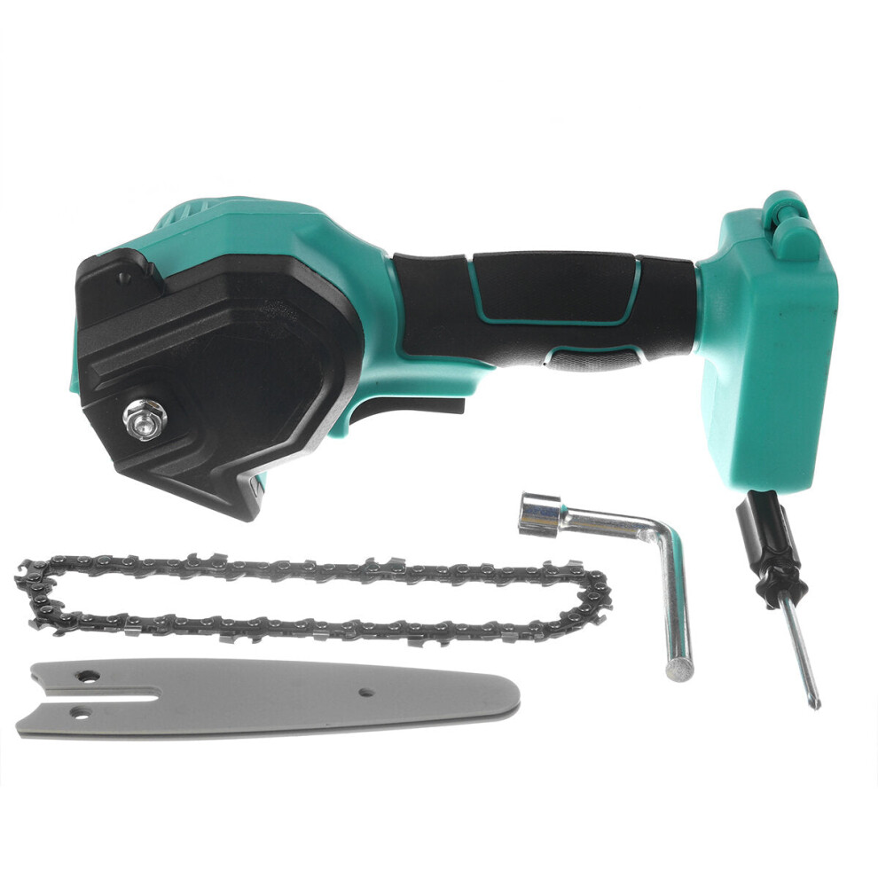 (Blue, Without Battery) 220V Mini Chainsaw Cordless Electric Saw Hand-held Rechargeable Electric Logging Saw With Brushless Motor