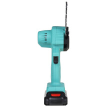 (Two Batteries, UK Plug) 24V 550W Rechargeable Mini Electric Chainsaw Handheld Wood Pruning Saw Kit