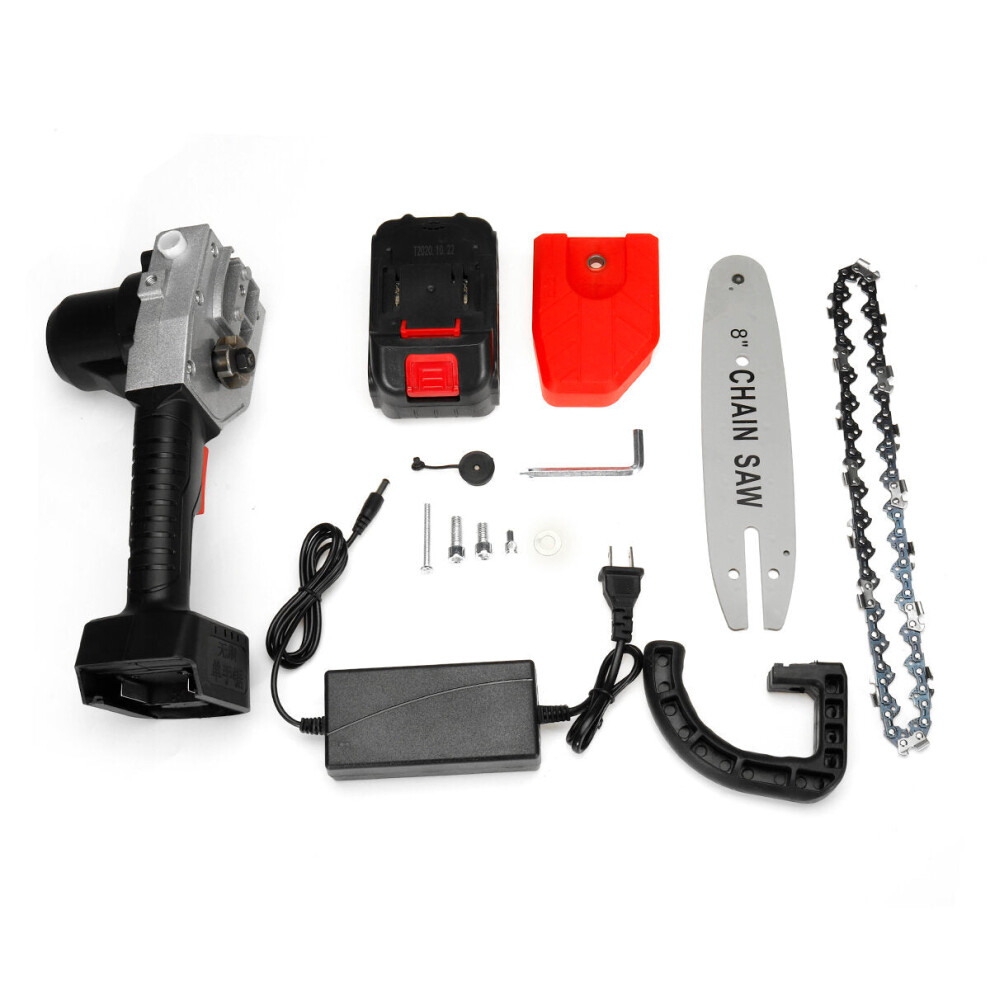 (Us Plug) 8 Inch 21V Portable Brushless Cordless Electric Chain Saw Handheld Pruning Shears Chainsaw 9078193474756
