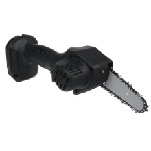 (Two 5-Cells Batteries) 4 Inch Mini Cordless Electric Chain Saw Wood Cutter One-Hand Saws Woodworking Tool
