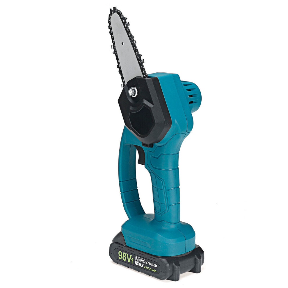 (Blue, Au Plug) 550W 98Vf 4Inch Rechargeable Electric Chain Saw Woodworking Cutting Saw 9078193476125