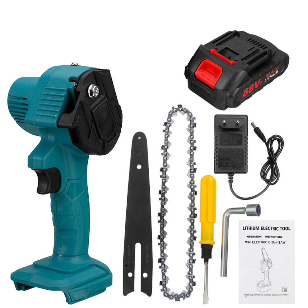 (One Battery) 1200W 6 Inch Electric Chain Saw 7500mAh Rechargeable Handheld Logging Saw