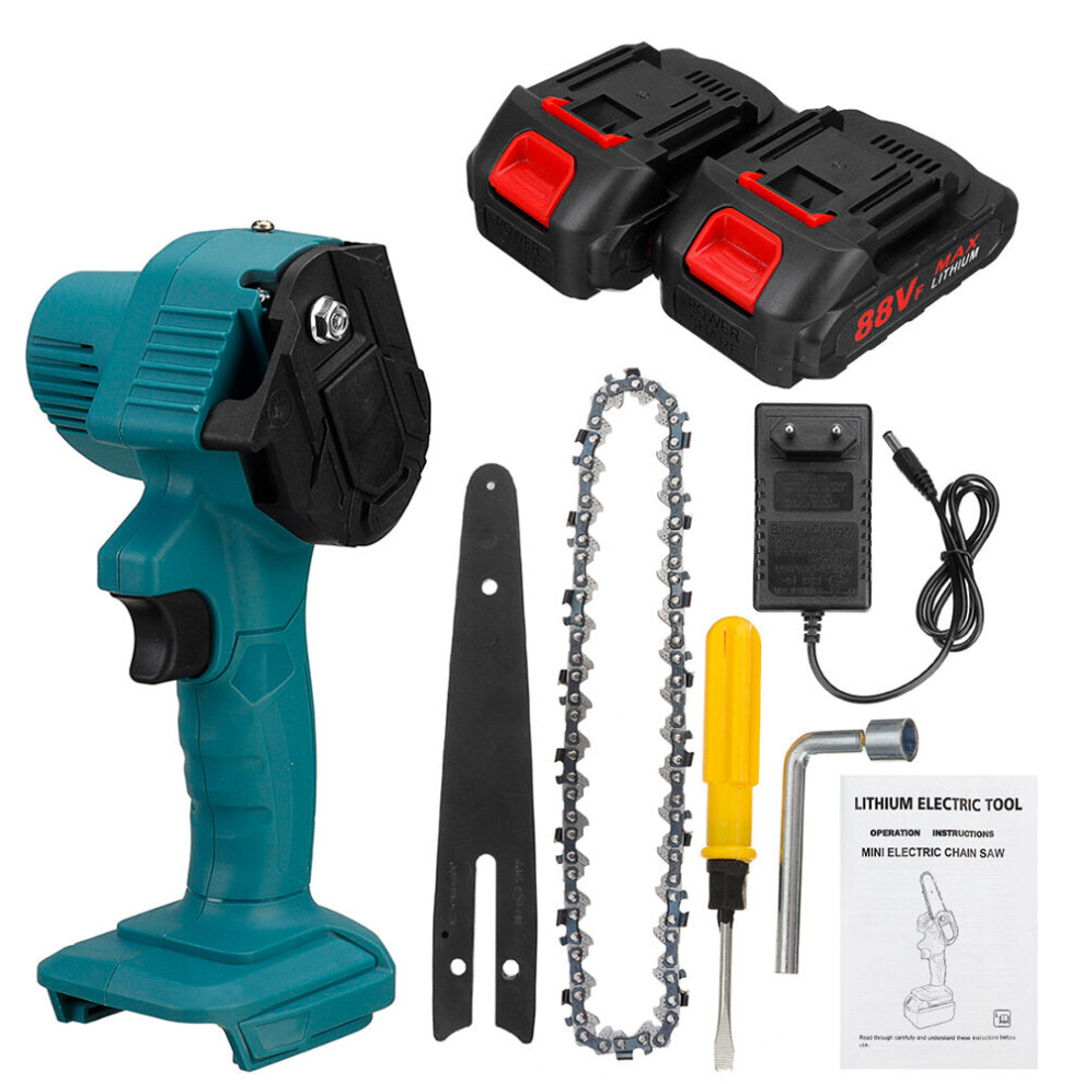 (Two Batteries) 1200W 6 Inch Electric Chain Saw 7500Mah Rechargeable Handheld Logging Saw 9078193476866