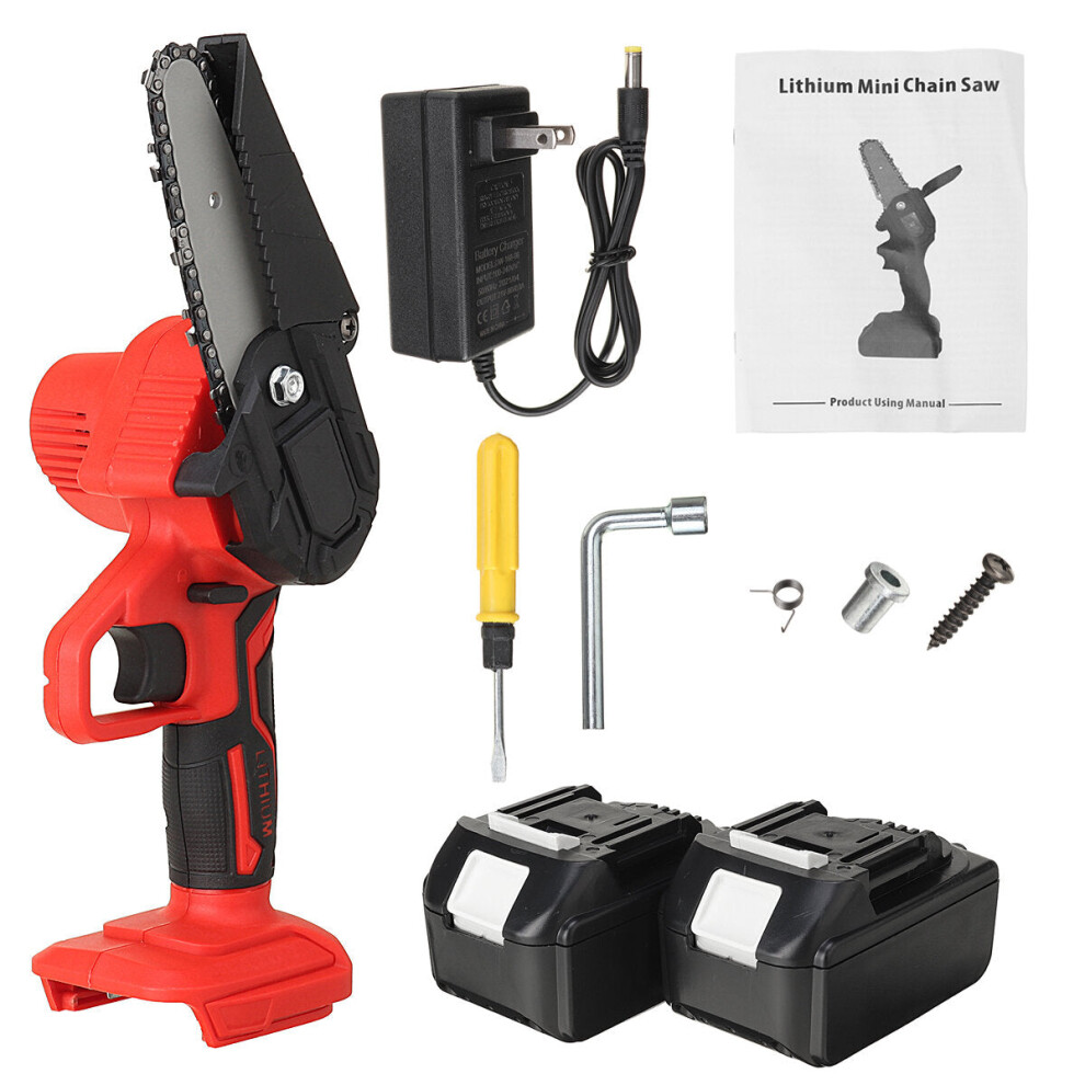 6 Inch 18V Electric Chain Saw Body Cordless One-Hand Chainsaw Woodworking Saws Cutting Tool
