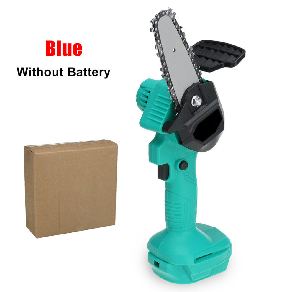 (Blue) 4 Inch Portable Cordless Electric Chain Saw Woodworking Logging Saws For Makita 18V Battery 9078193476514