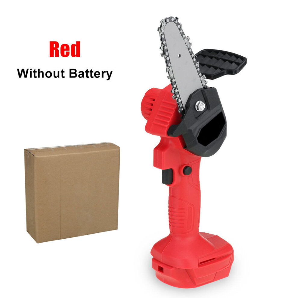 (Red) 4 Inch Portable Cordless Electric Chain Saw Woodworking Logging Saws For Makita 18V Battery