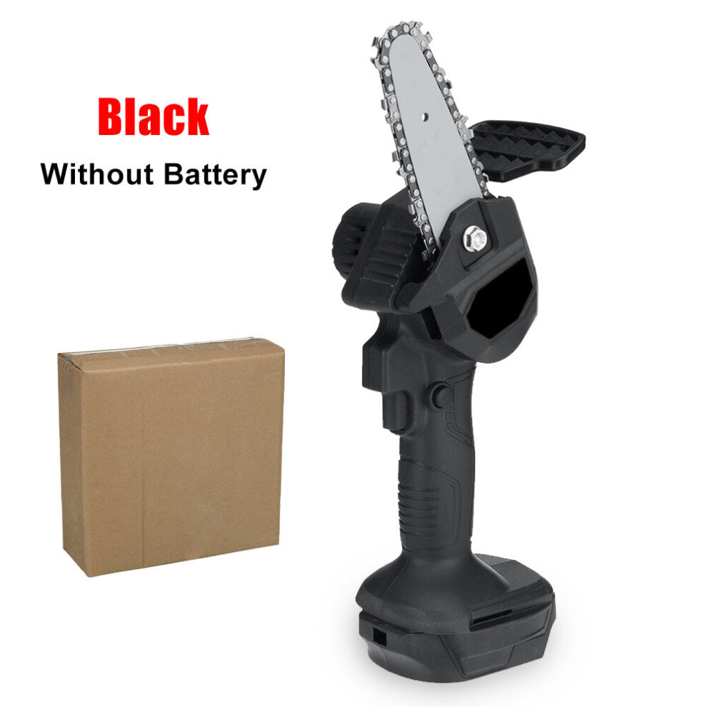 (Black) 4 Inch Portable Cordless Electric Chain Saw Woodworking Logging Saws For Makita 18V Battery