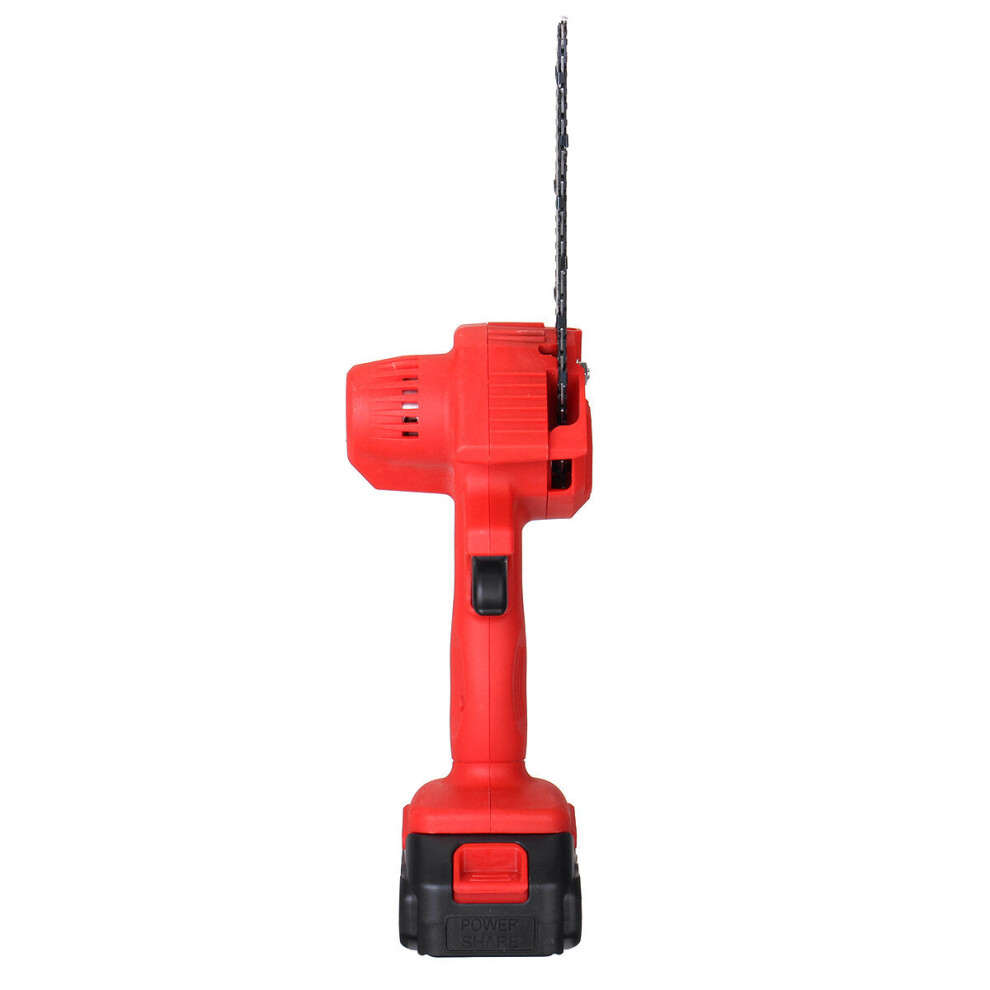 (One Battery, US Plug) 24V Cordless Electric Chain Saws 6Inch Protable Chainsaw For Tree Branch Wood Cutting Tool