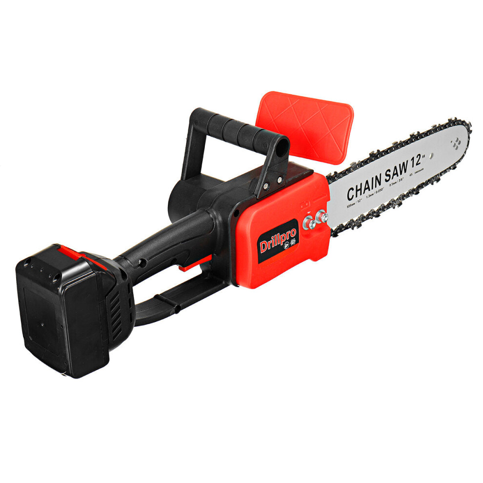 (One Battery, EU Plug) 12In 3200W Li-ion Battery Chainsaw Brushless Cordless Rechargable Chain Saws Wood Cutter